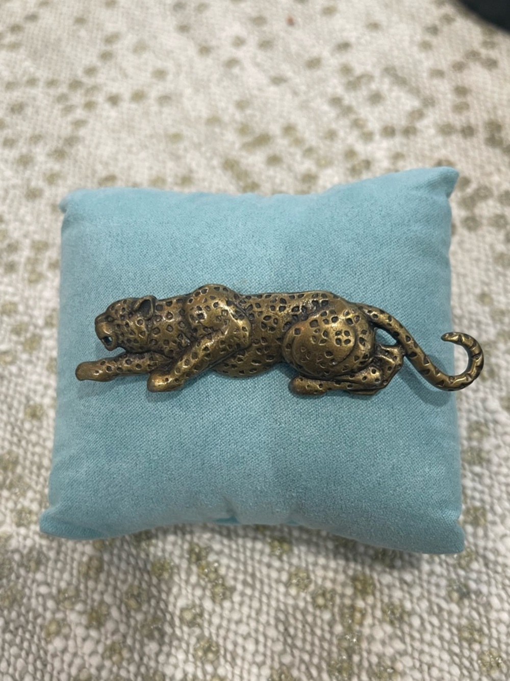 Brass Leopard Decorative Accent - Gold Finish